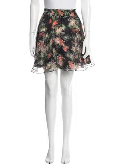 Pre-owned Alice And Olivia Silk Mini Skirt In Black