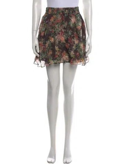 Pre-owned Alice And Olivia Silk Mini Skirt In Multi