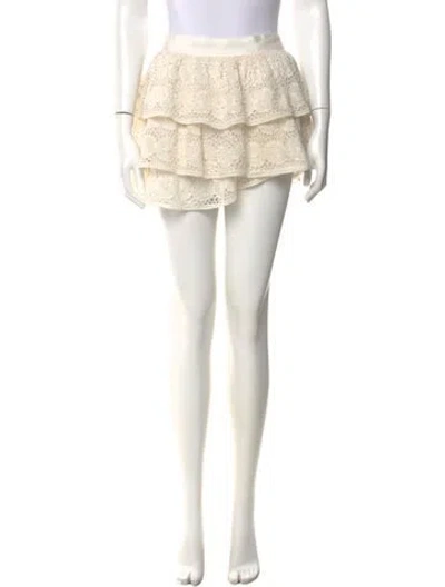 Pre-owned Alice And Olivia Silk Mini Skirt In Neutral