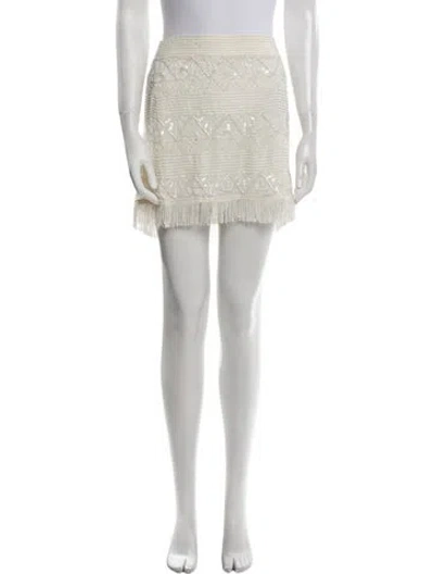 Pre-owned Alice And Olivia Silk Mini Skirt In Neutral