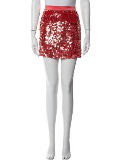 Pre-owned Alice And Olivia Silk Mini Skirt In Red