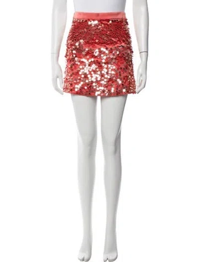 Pre-owned Alice And Olivia Silk Mini Skirt In Red