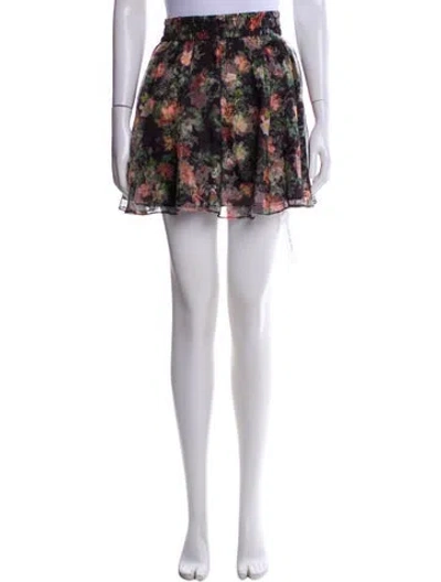 Pre-owned Alice And Olivia Silk Mini Skirt In White