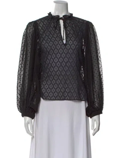 Pre-owned Alice And Olivia Silk Patterned Blouse In Black