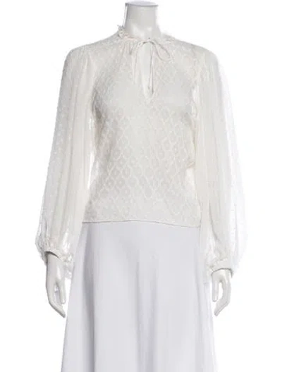 Pre-owned Alice And Olivia Silk Patterned Blouse In Neutrals