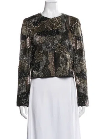 Pre-owned Alice And Olivia Silk Patterned Evening Jacket In Multicolor