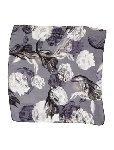 Pre-owned Alice And Olivia Silk Patterned Scarf In Purple