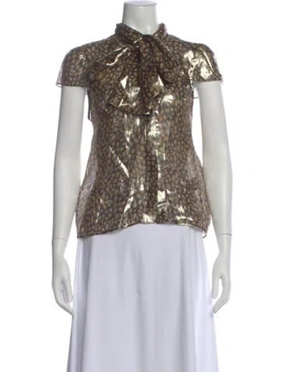 Pre-owned Alice And Olivia Silk Printed Blouse