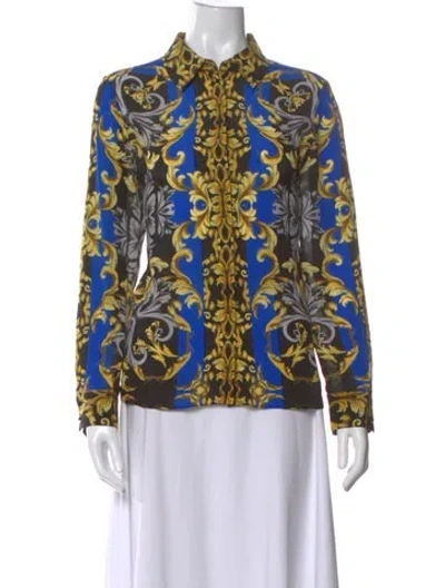 Pre-owned Alice And Olivia Silk Printed Blouse In Multi