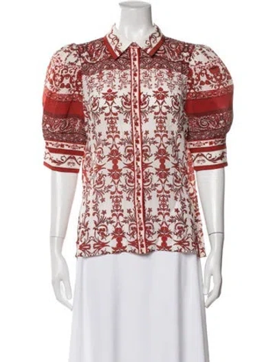 Pre-owned Alice And Olivia Silk Printed Blouse In Multi