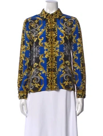 Pre-owned Alice And Olivia Silk Printed Blouse In Multi