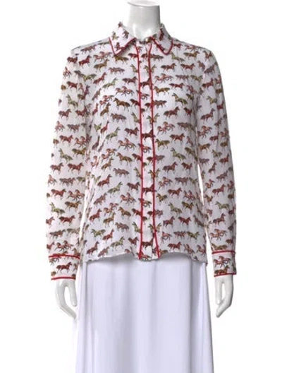 Pre-owned Alice And Olivia Silk Printed Blouse In Multi