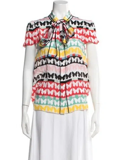 Pre-owned Alice And Olivia Silk Printed Blouse In Multicolor