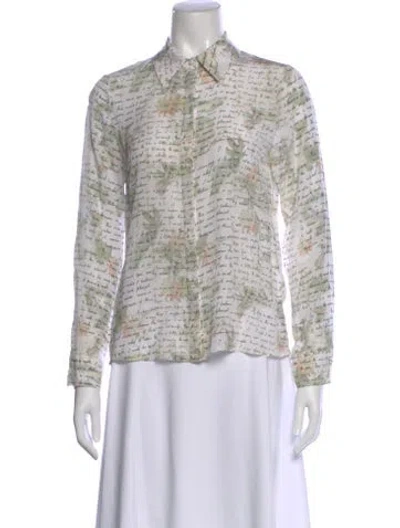 Pre-owned Alice And Olivia Silk Printed Blouse In Neutral