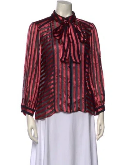 Pre-owned Alice And Olivia Silk Printed Blouse In Pink