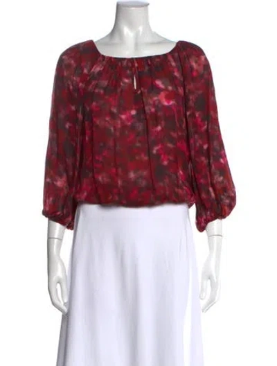 Pre-owned Alice And Olivia Silk Printed Blouse In Pink