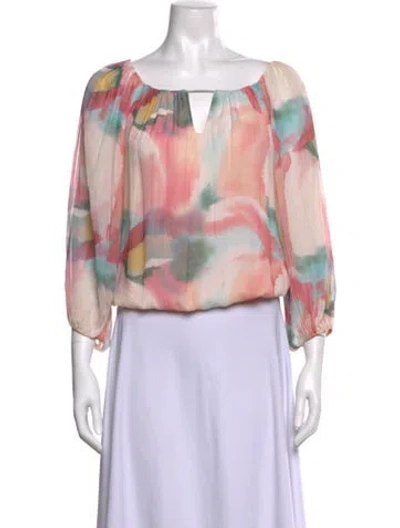 Pre-owned Alice And Olivia Silk Printed Blouse In Pink