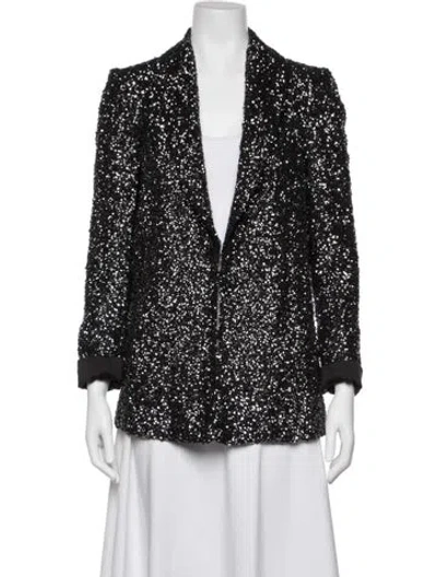 Pre-owned Alice And Olivia Silk Printed Evening Jacket In Black