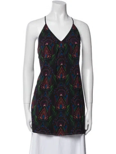 Pre-owned Alice And Olivia Silk Printed Tunic In Black