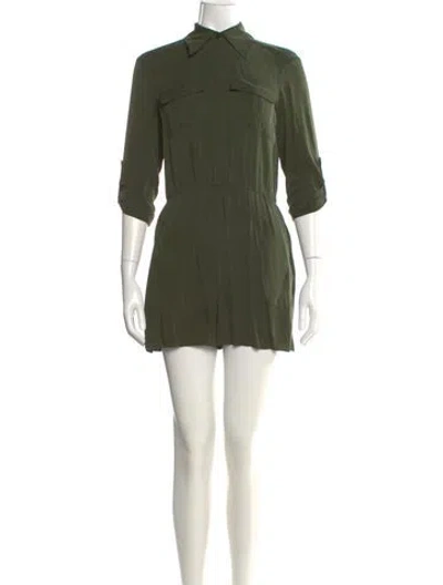 Pre-owned Alice And Olivia Silk Romper In Green
