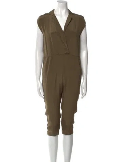Pre-owned Alice And Olivia Silk Romper In Green