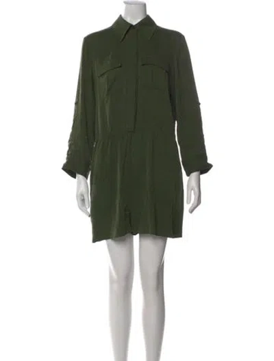Pre-owned Alice And Olivia Silk Romper In Green