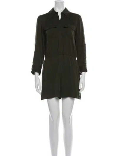 Pre-owned Alice And Olivia Silk Romper In Green