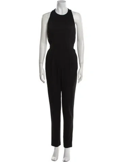 Pre-owned Alice And Olivia Silk Scoop Neck Jumpsuit In Black