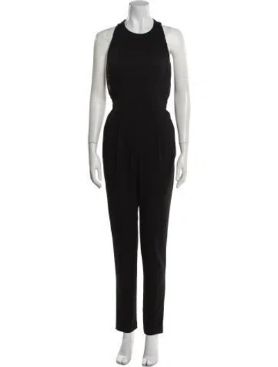 Pre-owned Alice And Olivia Silk Scoop Neck Jumpsuit In Black