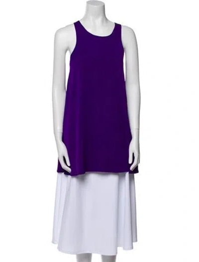Pre-owned Alice And Olivia Silk Scoop Neck Tunic In Purple