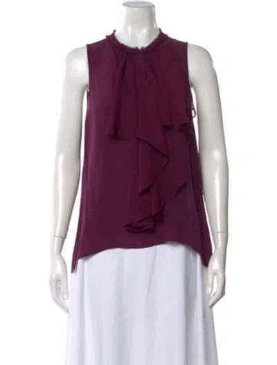 Pre-owned Alice And Olivia Silk Sleeveless Blouse In Purple