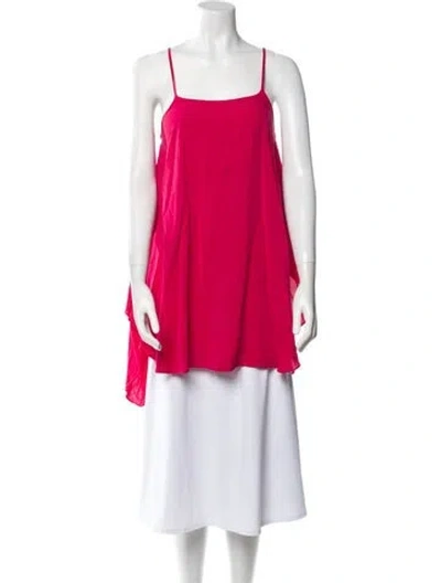 Pre-owned Alice And Olivia Silk Square Neckline Tunic In Pink