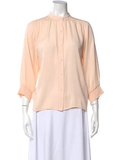 Pre-owned Alice And Olivia Silk Three-quarter Sleeve Blouse In Pink