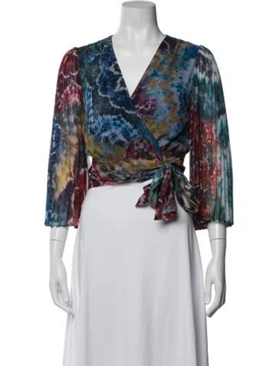 Pre-owned Alice And Olivia Silk Tie-dye Print Lounge Set In Green
