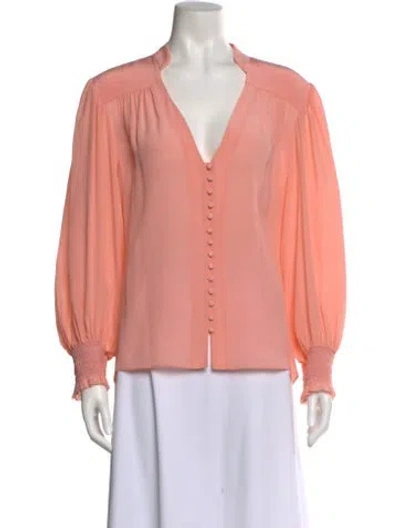 Pre-owned Alice And Olivia Silk V-neck Blouse In Pink