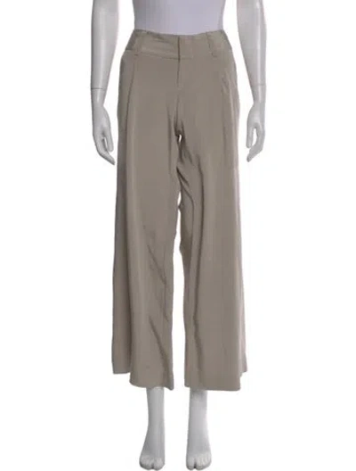 Pre-owned Alice And Olivia Silk Wide Leg Pants In Gray
