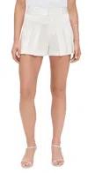 Alice And Olivia Simon High Rise Pleated Shorts Off White