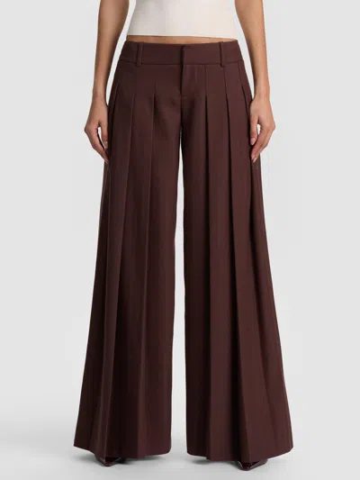 Alice And Olivia Simon Pleated Trouser In Brown