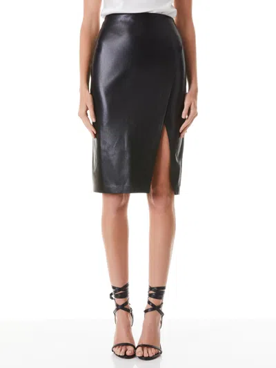 ALICE AND OLIVIA SIOBHAN VEGAN MIDI SKIRT