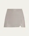 Alice And Olivia Siobhan Vegan Leather Wrap Mini Skirt In Siobhan Vgn Wrap Mini Skirt