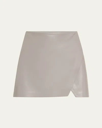 Alice And Olivia Siobhan Vegan Leather Wrap Mini Skirt In Siobhan Vgn Wrap Mini Skirt