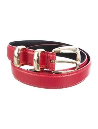 Pre-owned Alice And Olivia Skinny Leather Belt In Multi