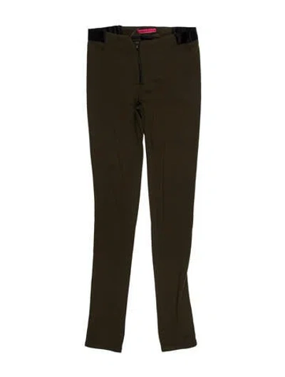 Pre-owned Alice And Olivia Skinny Leg Pants In Green