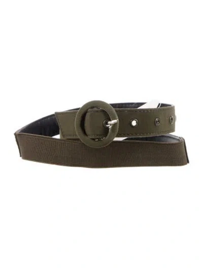 Pre-owned Alice And Olivia Skinny Nylon Belt In Green
