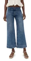 Alice And Olivia Slay Clean Wide Leg Ankle Jeans Avery Blue