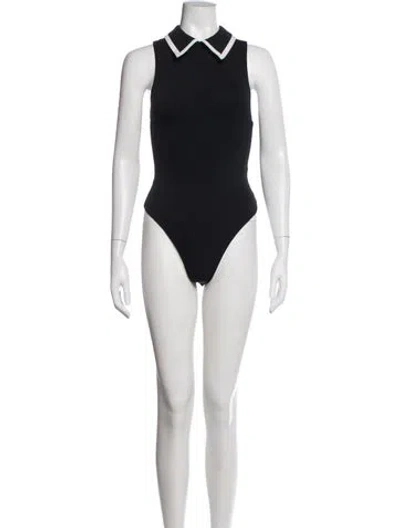Pre-owned Alice And Olivia Sleeveless Bodysuit In Black