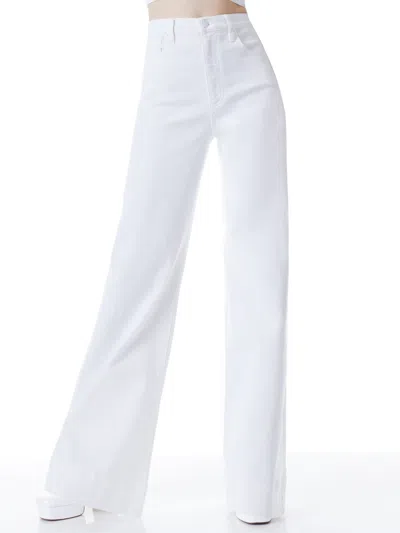 Alice And Olivia Sofia High Rise Boyfriend Jean In White