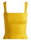 Alice And Olivia Square-neckline Bustier Top In Yellow
