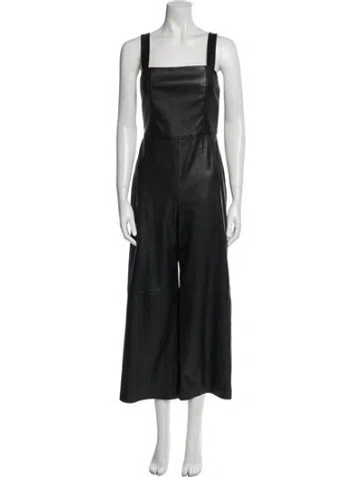 Pre-owned Alice And Olivia Square Neckline Jumpsuit In Black