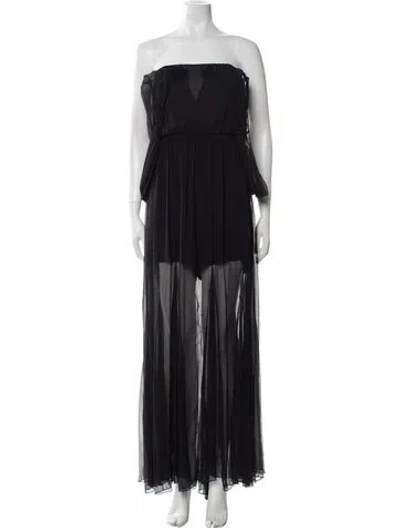 Pre-owned Alice And Olivia Square Neckline Jumpsuit In Black